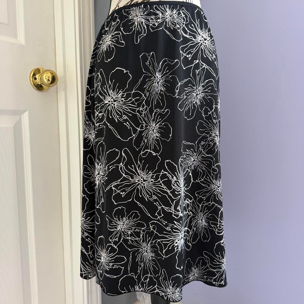 Floral Black Midi Skirt
